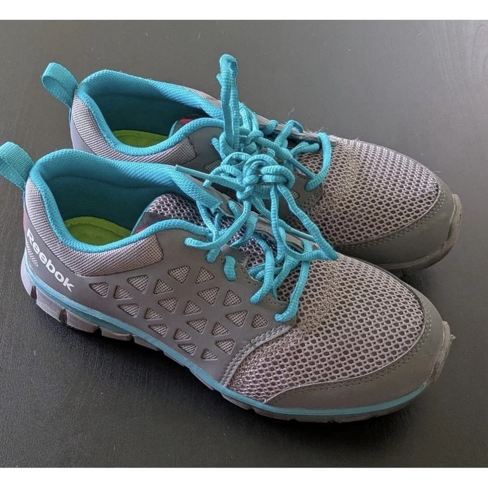 Reebok work sublite cushion comp‎ toe Sneakers Shoes Gray Teal Size 9 Women's